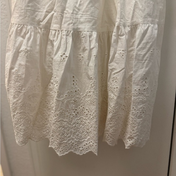 Hello Molly Let Me Fall in Love White Boho Eyelet Ruffle Midi Dress | Small - Picture 4 of 5